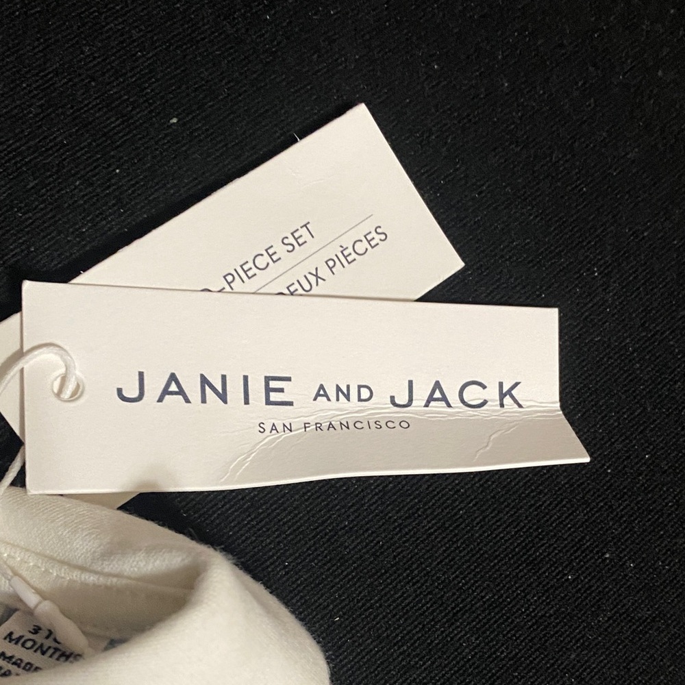 Janie and Jack Light Blue Woodland Print Matching Set - Picture 2 of 3
